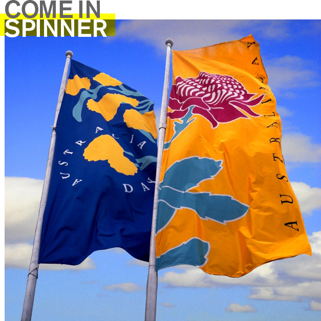 Two example of the thousands of silk banners showcased nationally
